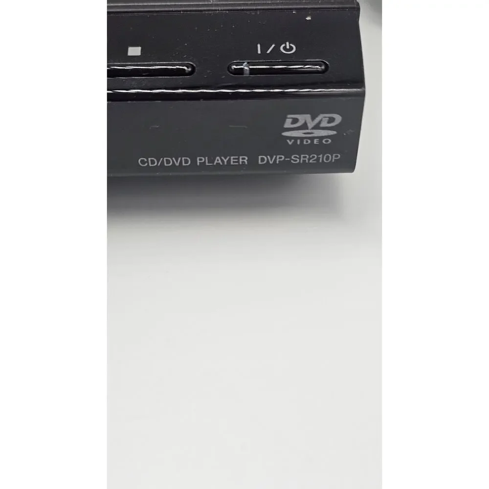 Sony DVP-SR210P Compact CD/DVD Player, Black, with Remote and AV Cables